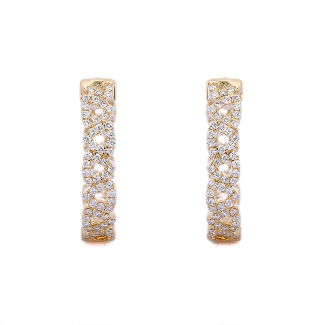 14K Gold Luxurious Diamond Big Hoops