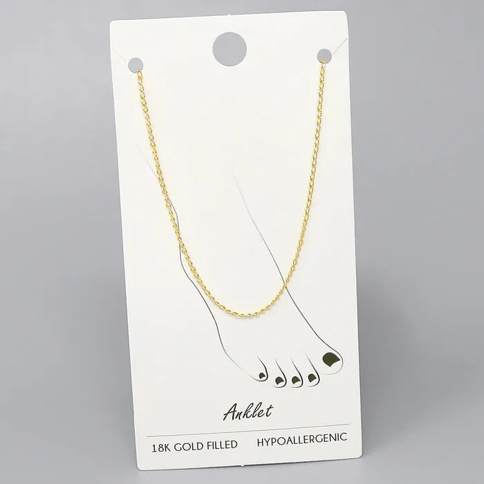 18K Gold Filled Delicate Chain Anklet