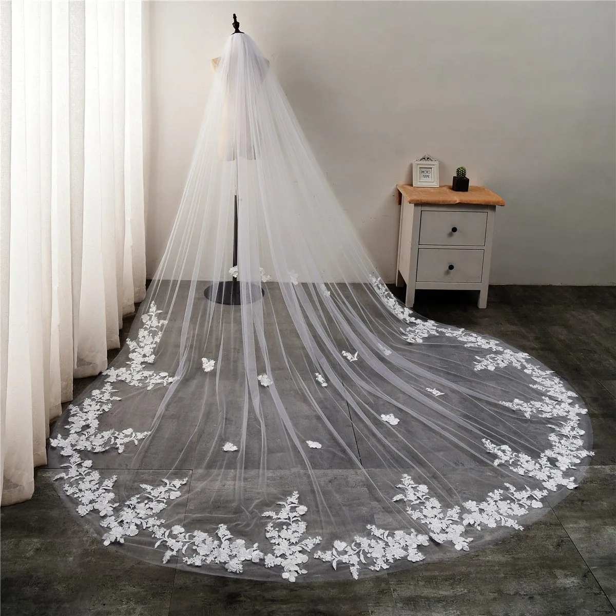 3M Luxurious Bridal Veil With Comb