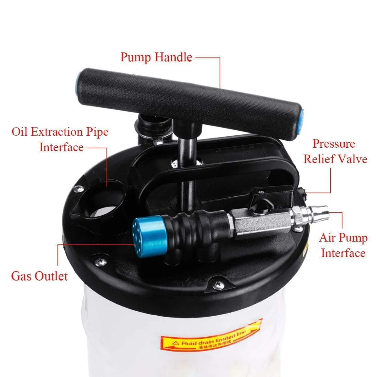 7L Manual/Pneumatic Fluid Extractor Oil Transfer Pump Engine Diesel Fuel Tank Car Truck Boat Portable Vacuum Fluid Extractor Kit