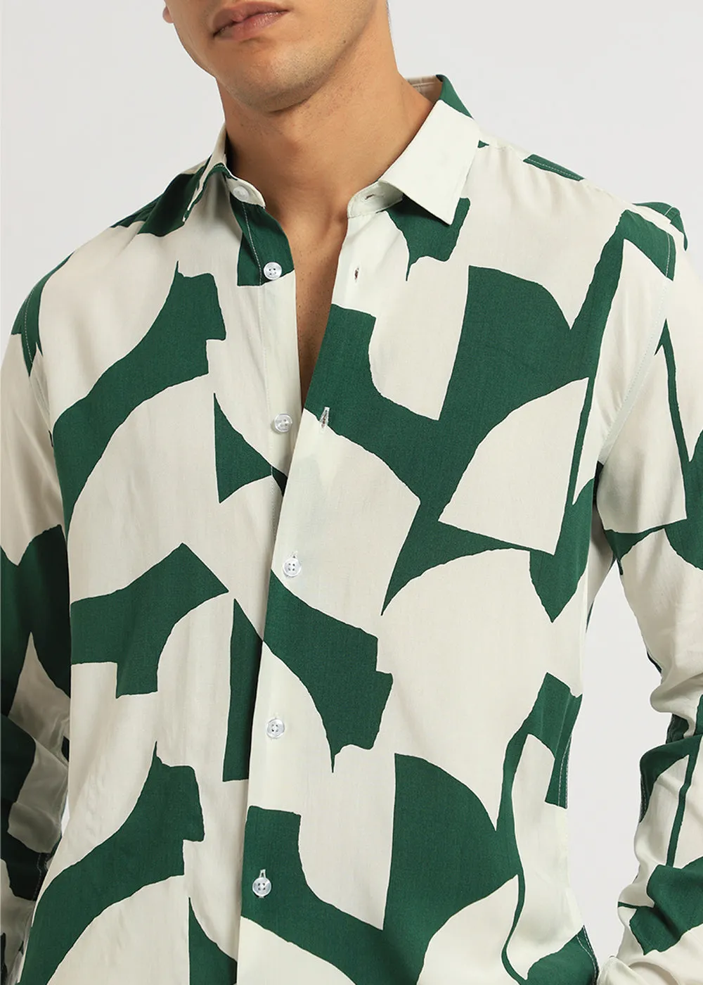 Abstract Green Print Full sleeve shirt