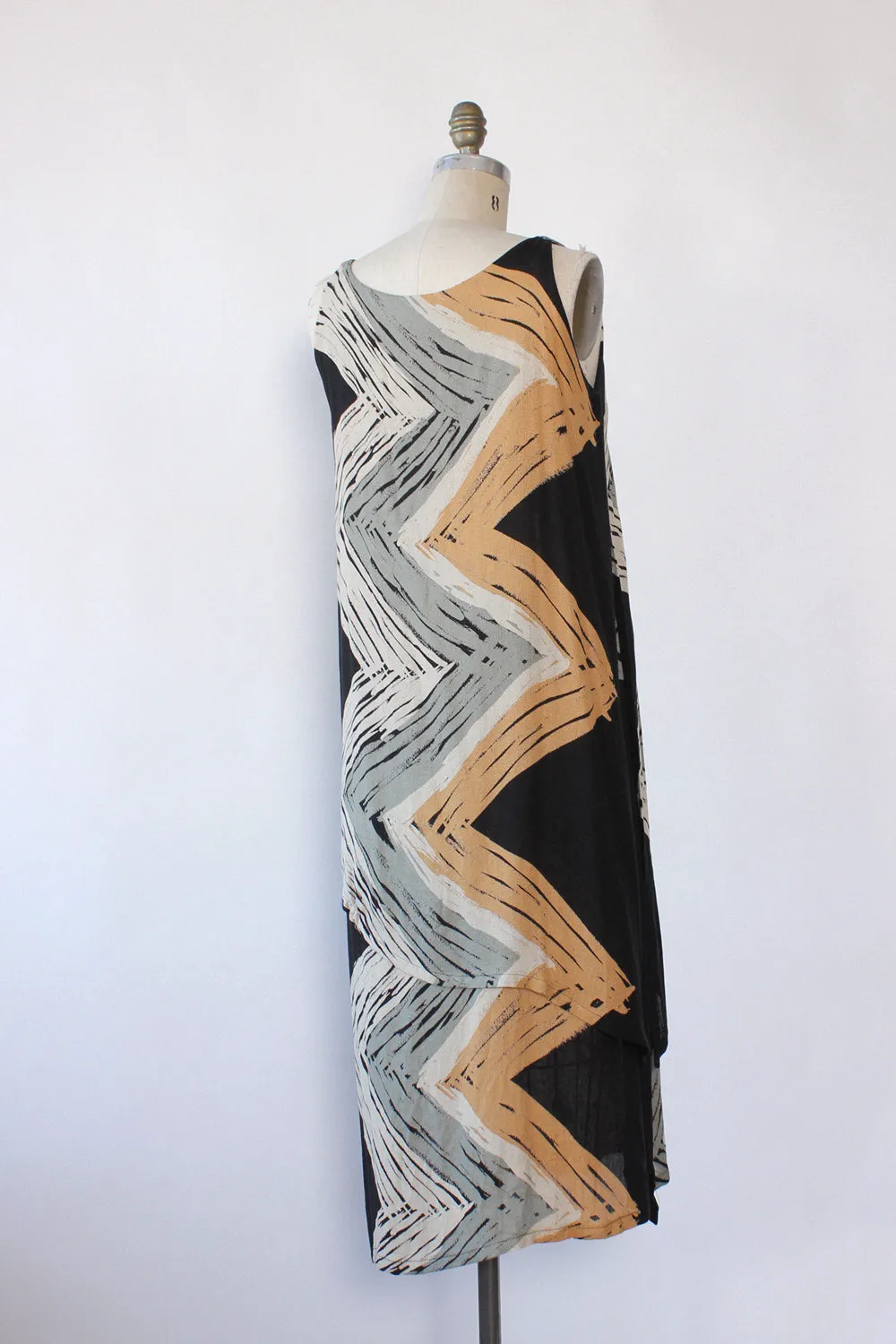 Abstract Layered Tank Dress M