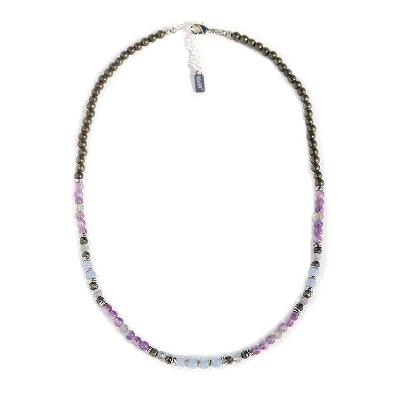 Angelite and Amethyst Delicate Necklace