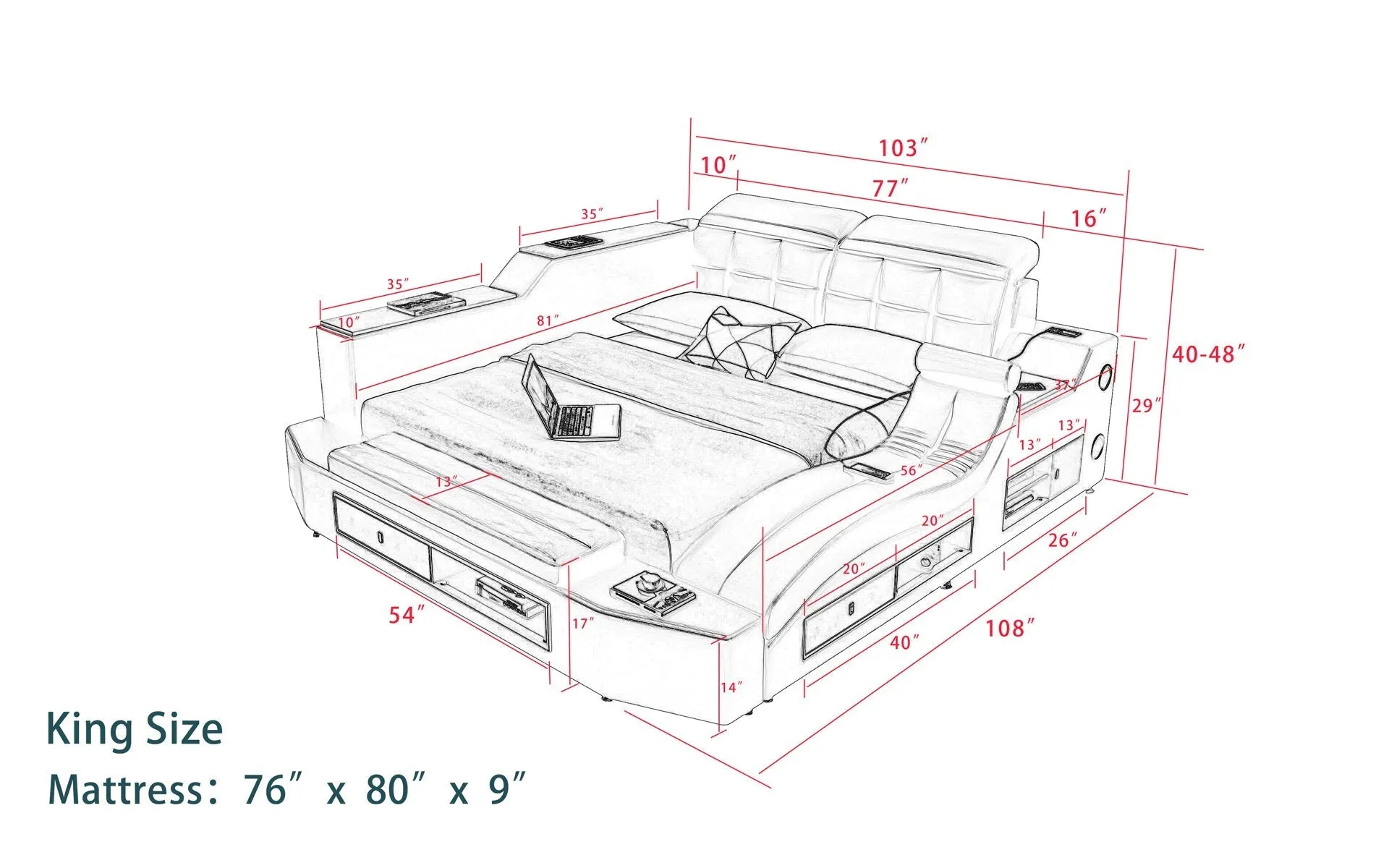 Apollo Modern Multifunctional Smart Bed