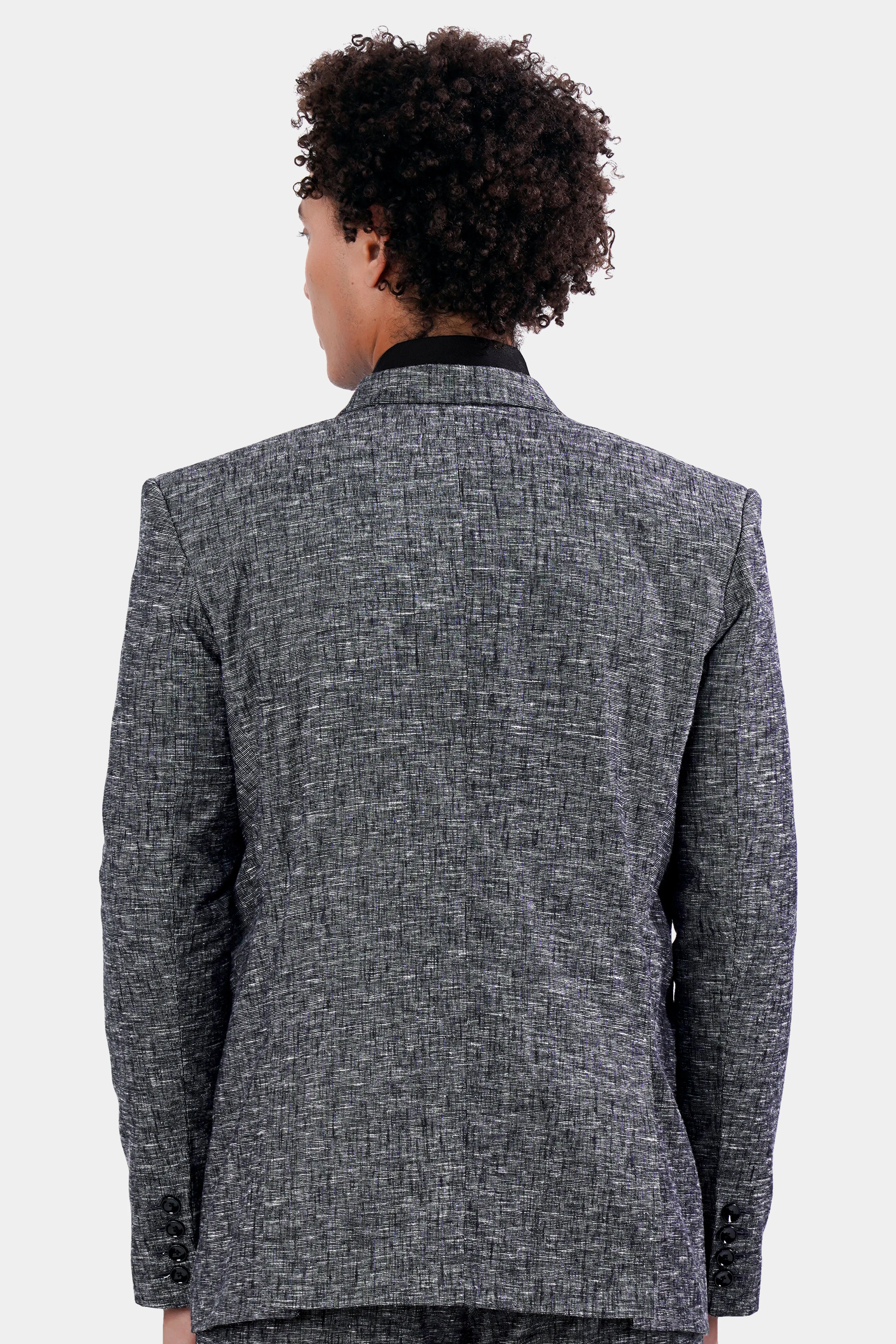 Arsenic Gray Luxurious Linen Single Breasted Blazer