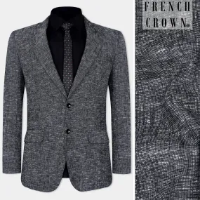 Arsenic Gray Luxurious Linen Single Breasted Blazer