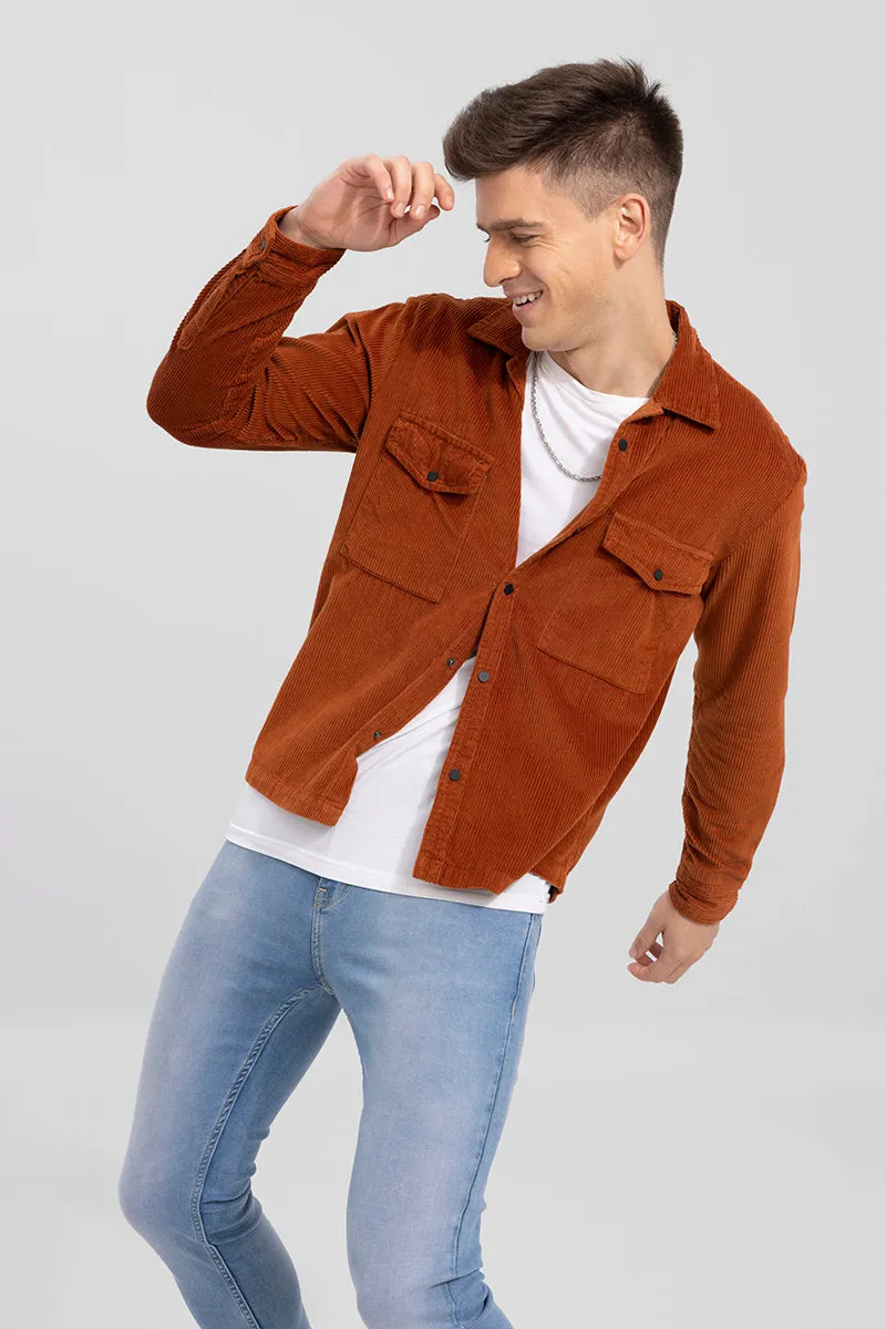 Artic Rustic Orange Corduroy Overshirt