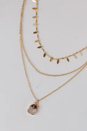 Bella Gold Layered Gemstone Necklace