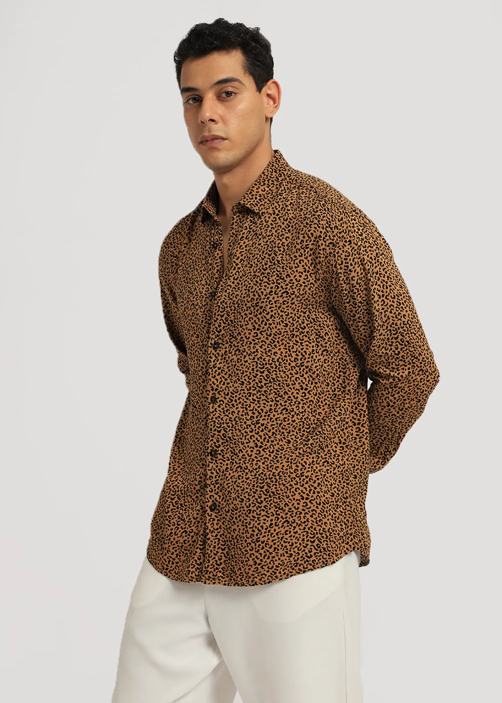 Black Panthera Print Full sleeve shirt