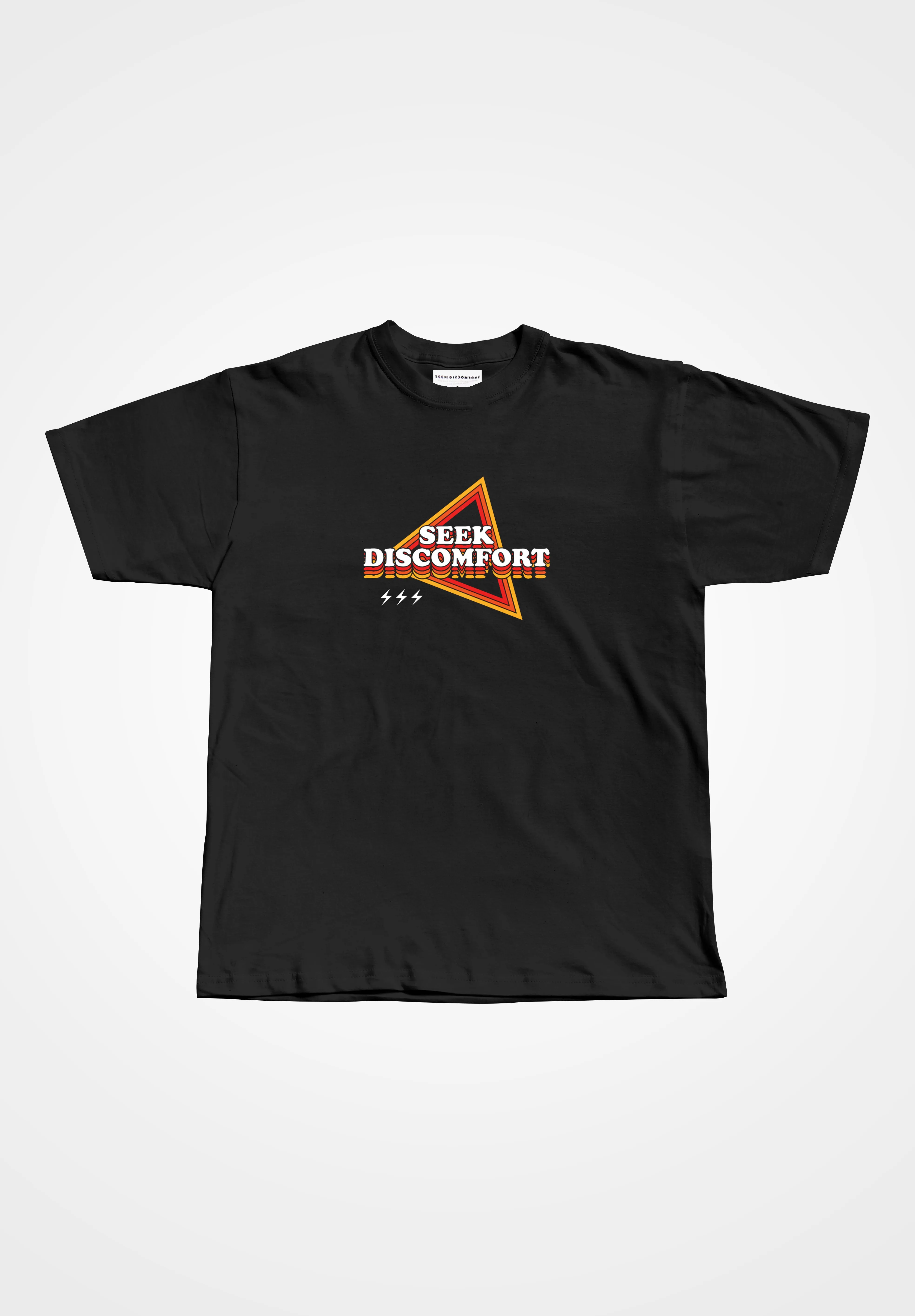 Black Retro Seek Discomfort Tee