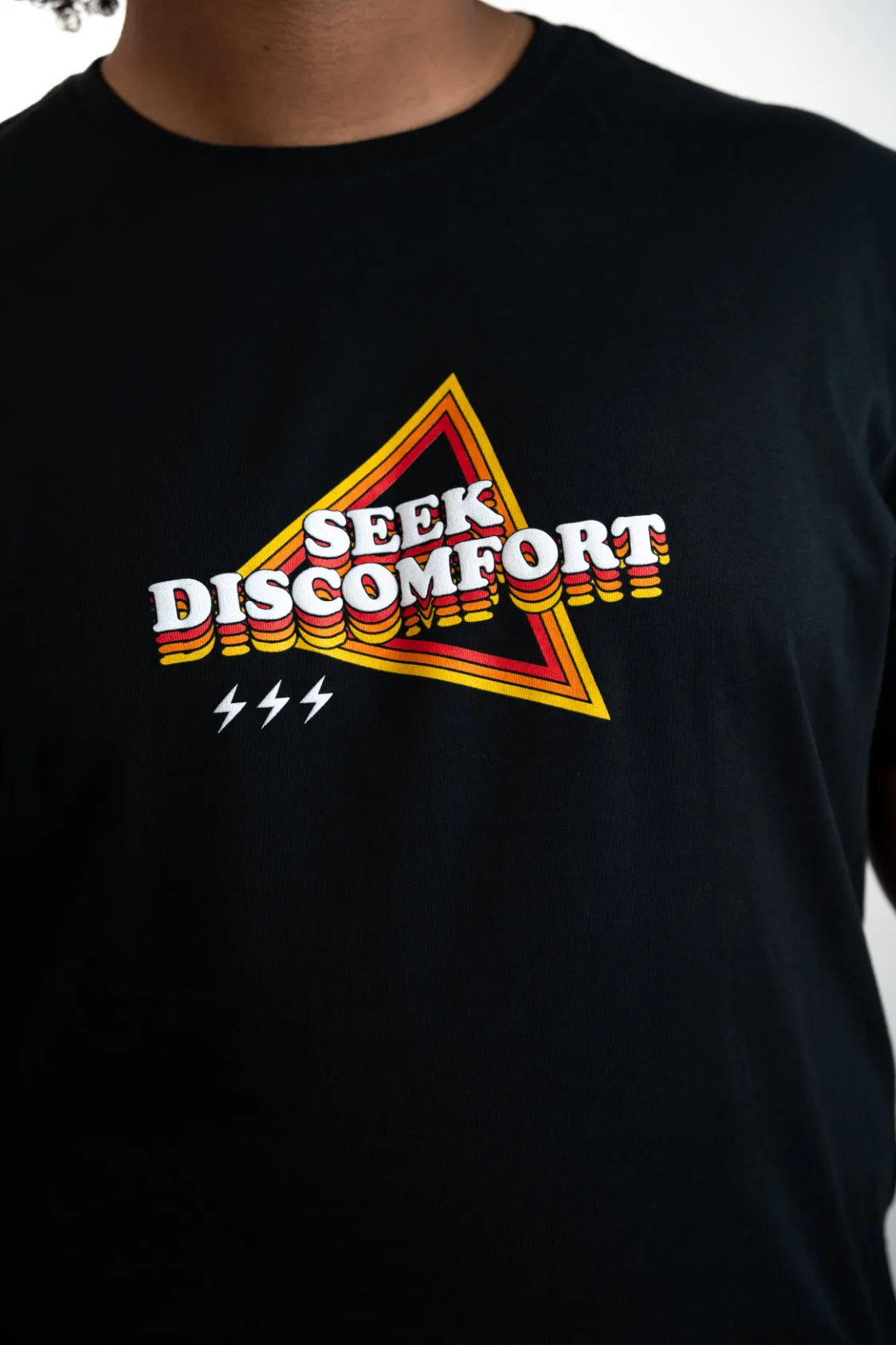 Black Retro Seek Discomfort Tee