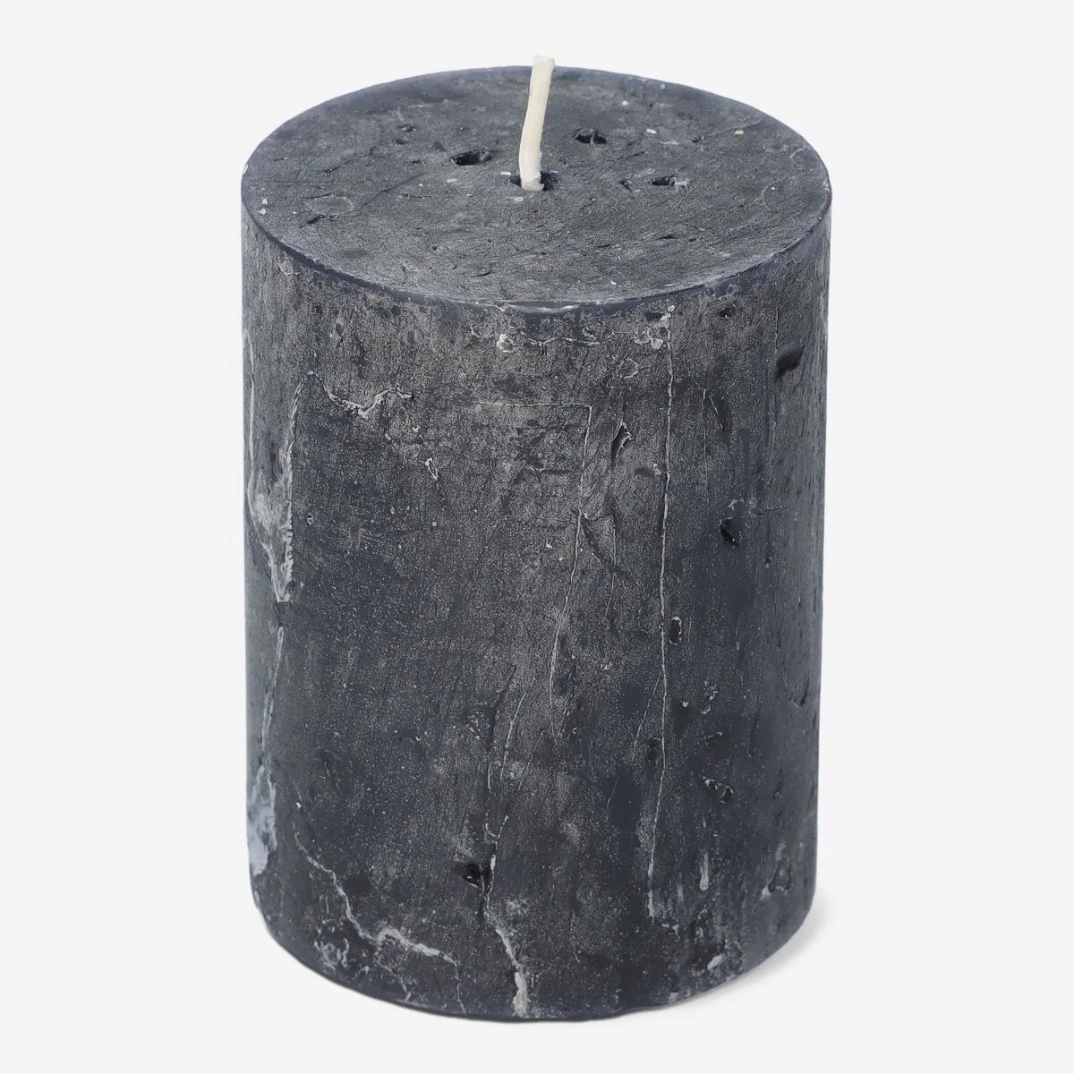 Black Rustic Pillar Candle - 8 cm