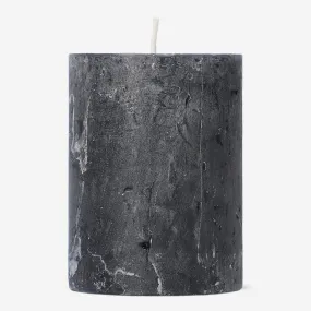 Black Rustic Pillar Candle - 8 cm