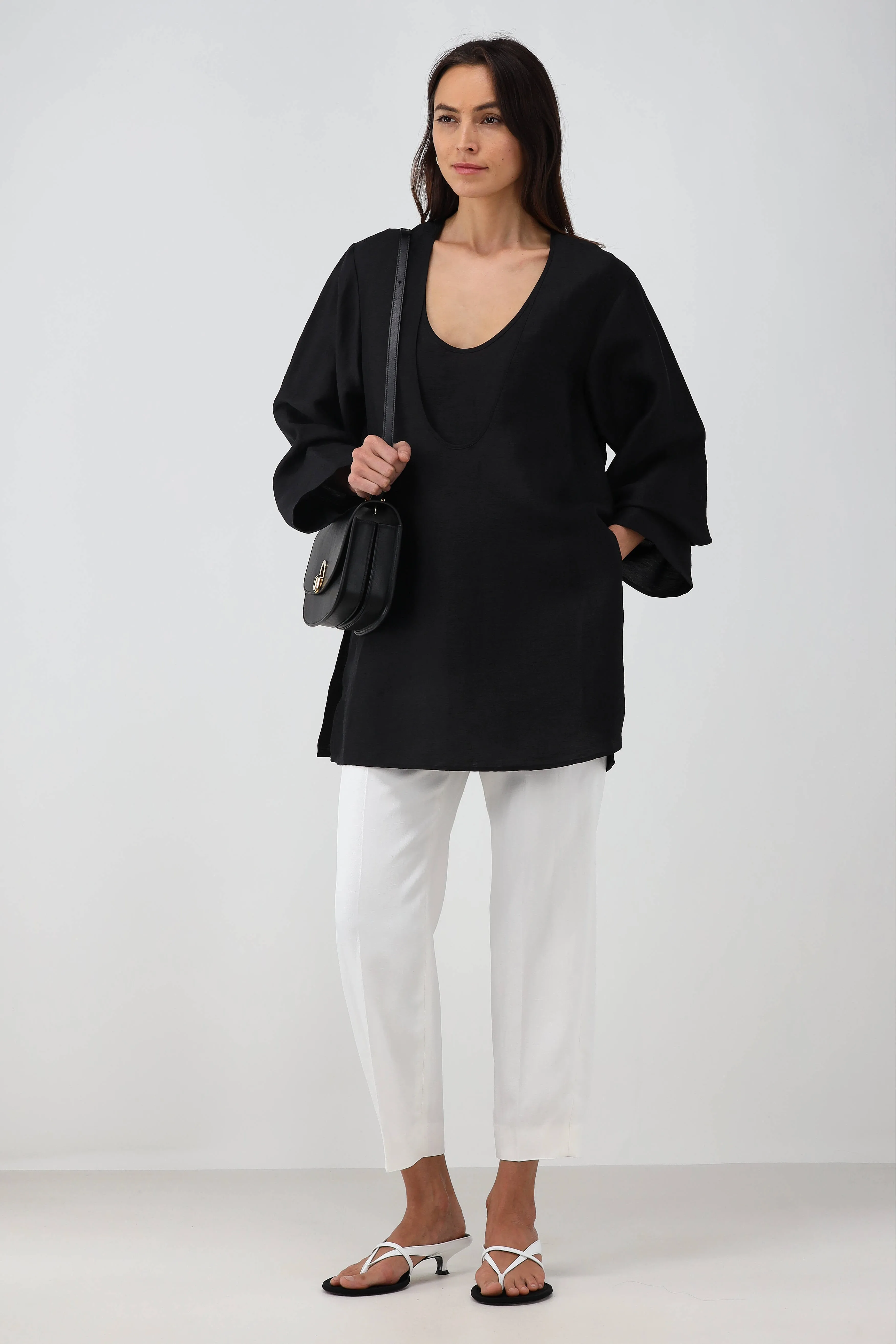 Bluse Layered in Schwarz