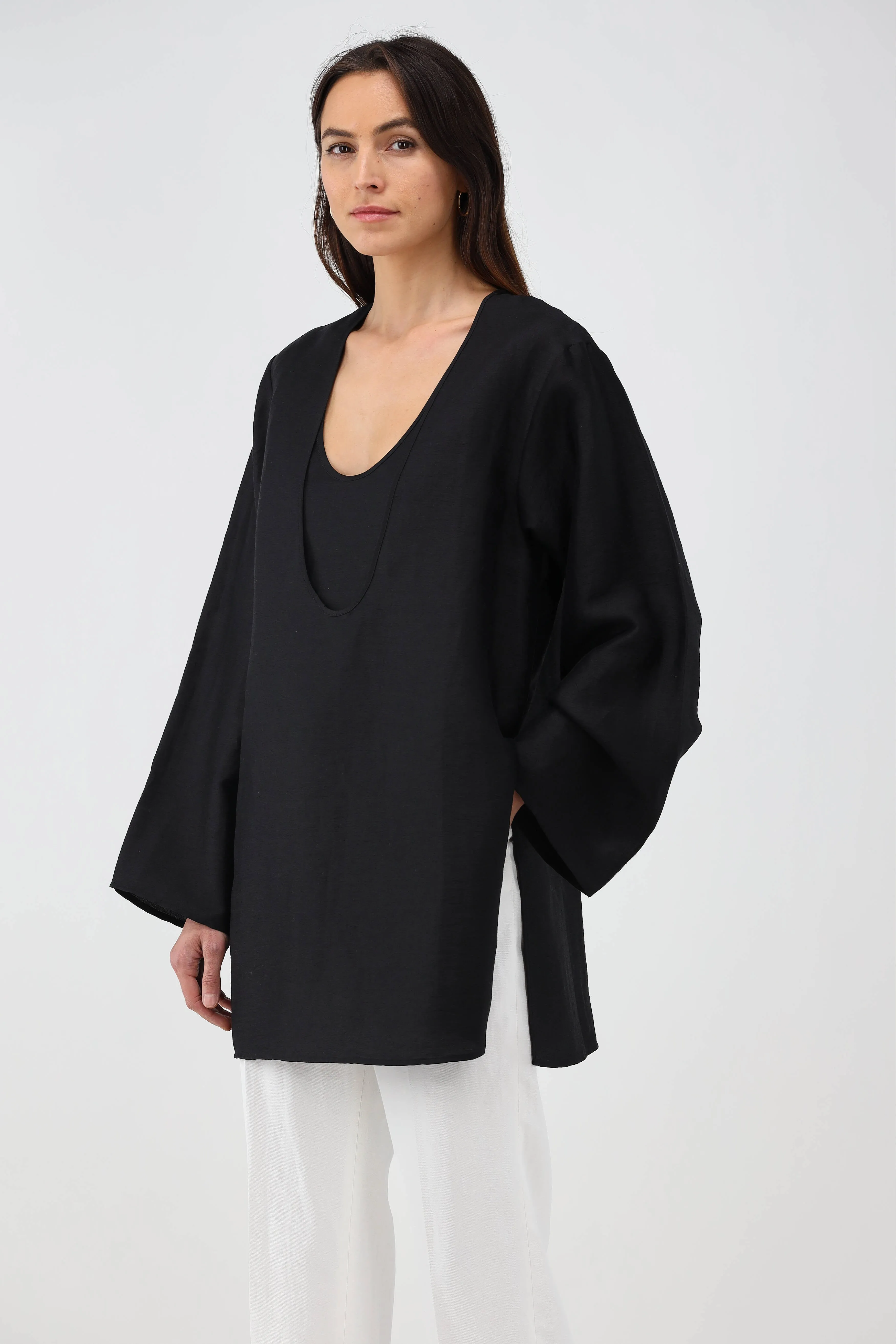 Bluse Layered in Schwarz