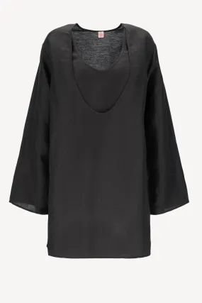 Bluse Layered in Schwarz