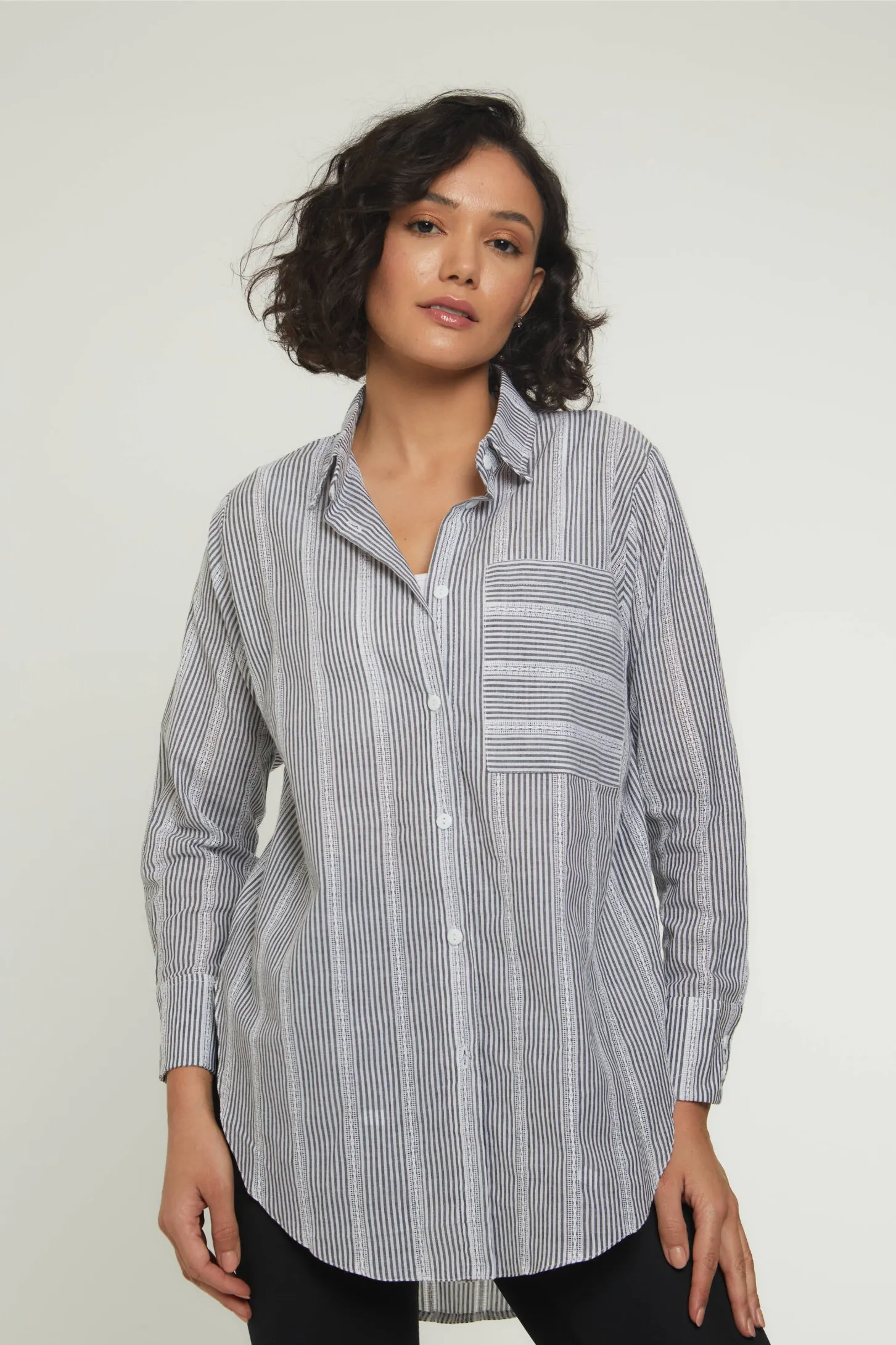 BREEZY COTTON SHIRT - GREY