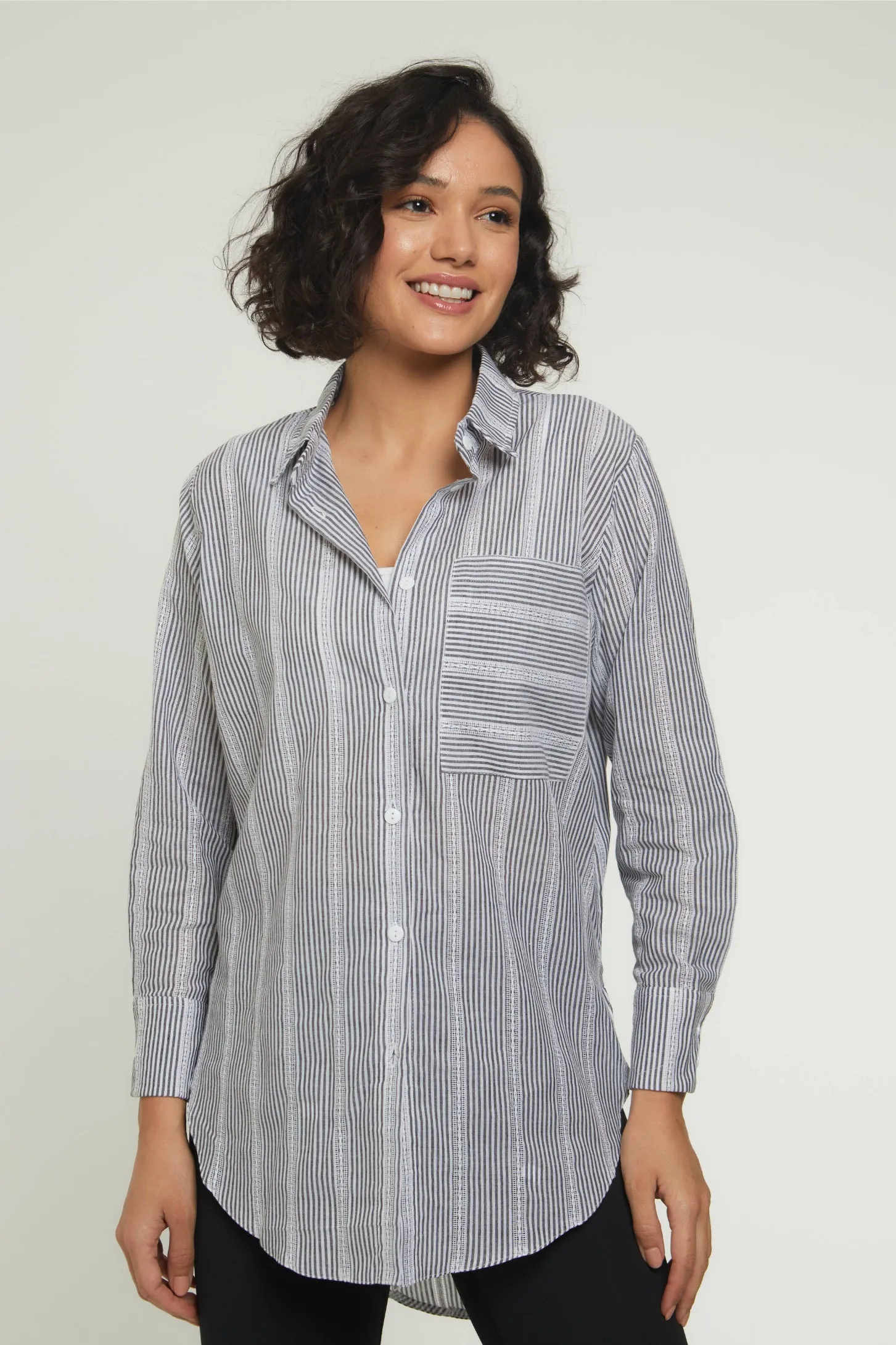 BREEZY COTTON SHIRT - GREY