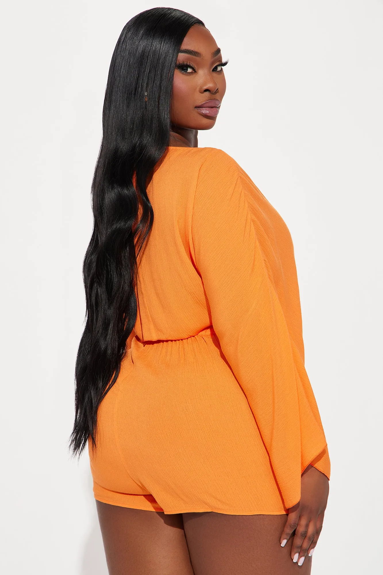 Breezy Nights Linen 2 Piece Cover Up - Neon Orange