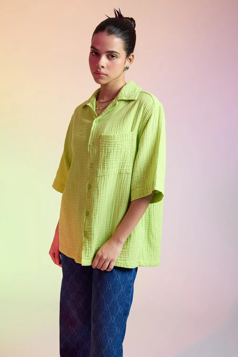 Breezy Relaxed Light Green Shirt