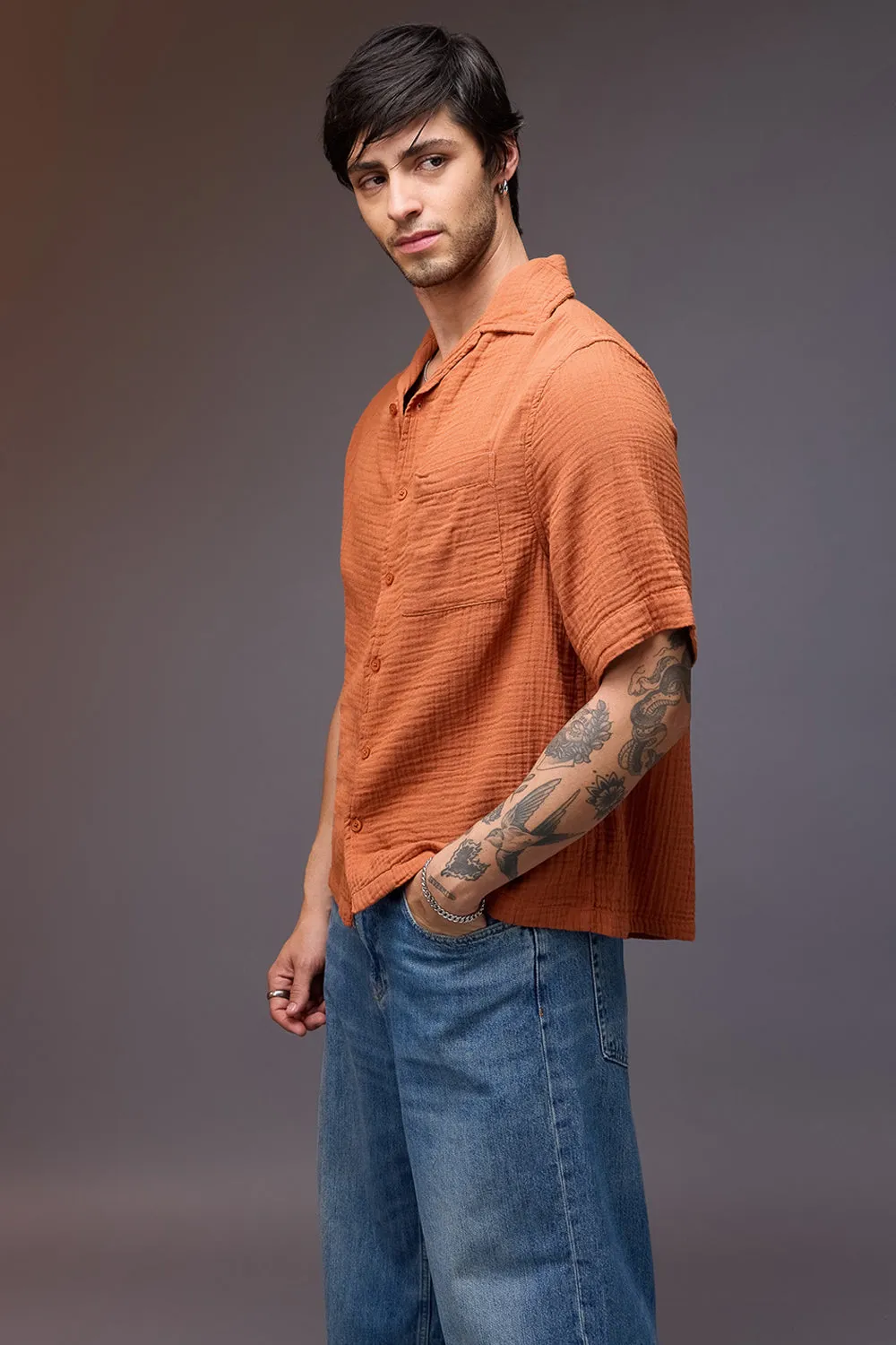 Breezy Relaxed Rust Shirt