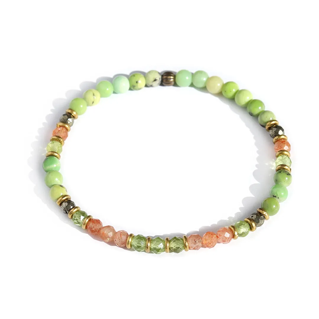 Chrysoprase and Peridot Delicate Bracelet