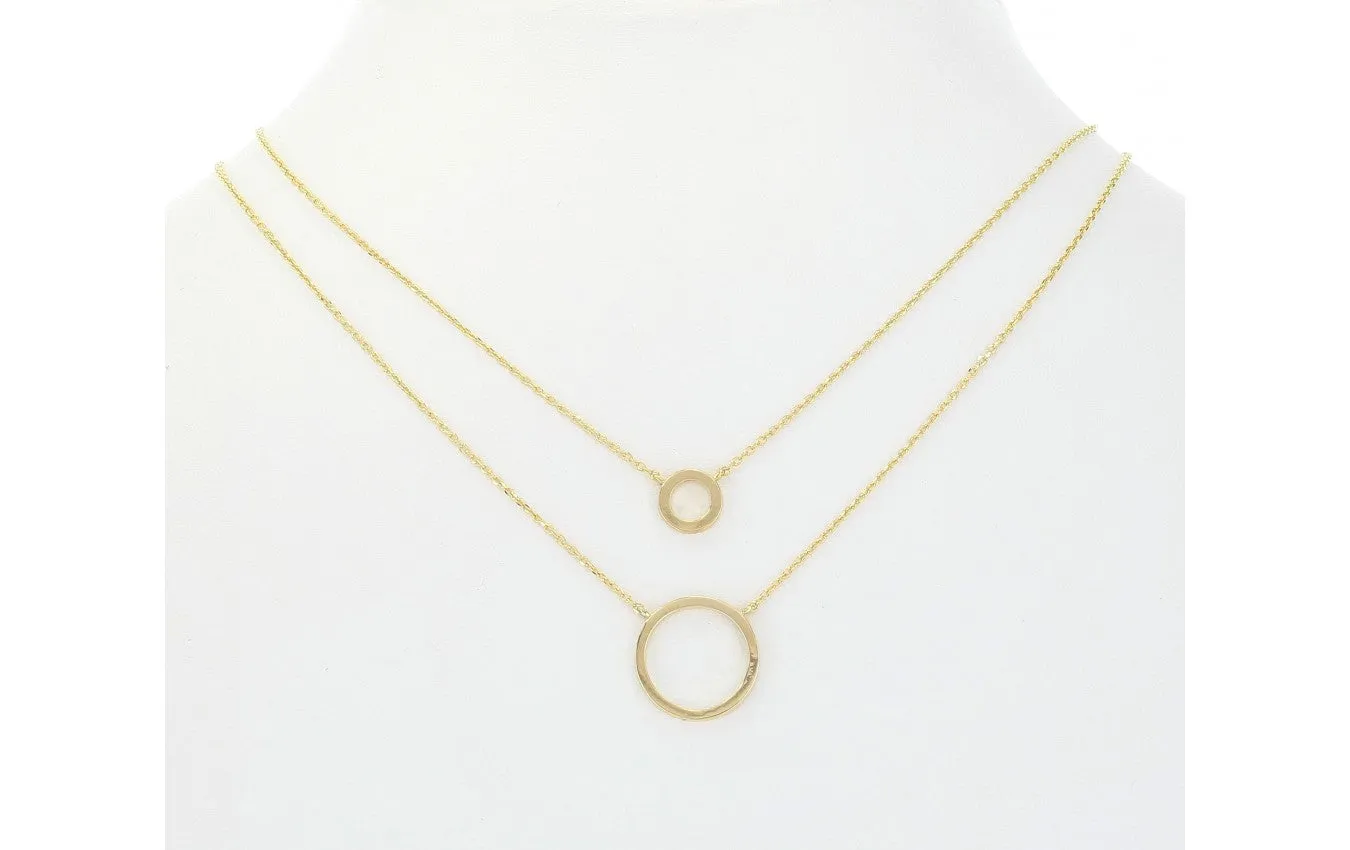 Circle Layered Necklace-Gold