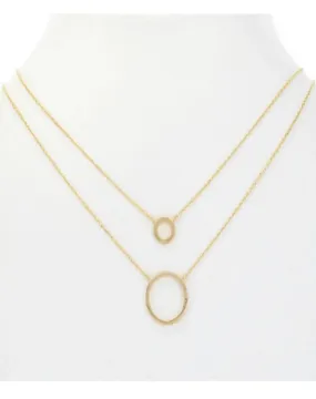 Circle Layered Necklace-Gold