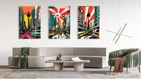 Cityscape Set of 3 Prints Modern Wall Art Modern Artwork