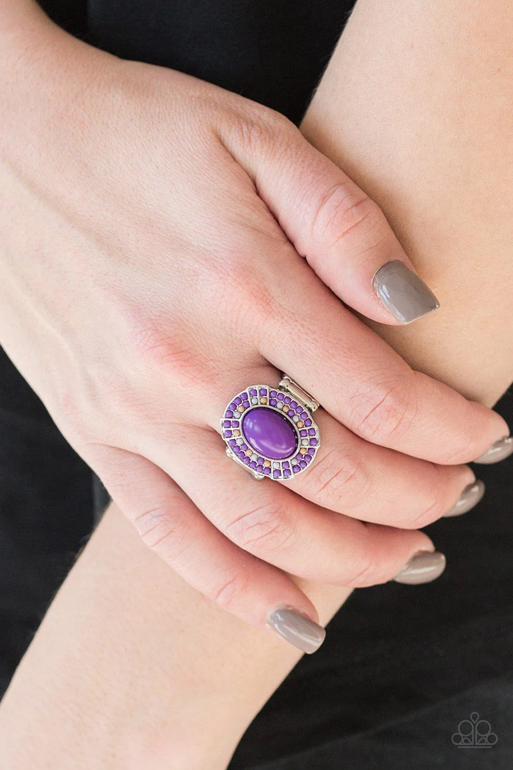 Colorfully Rustic Purple Ring - Paparazzi Accessories