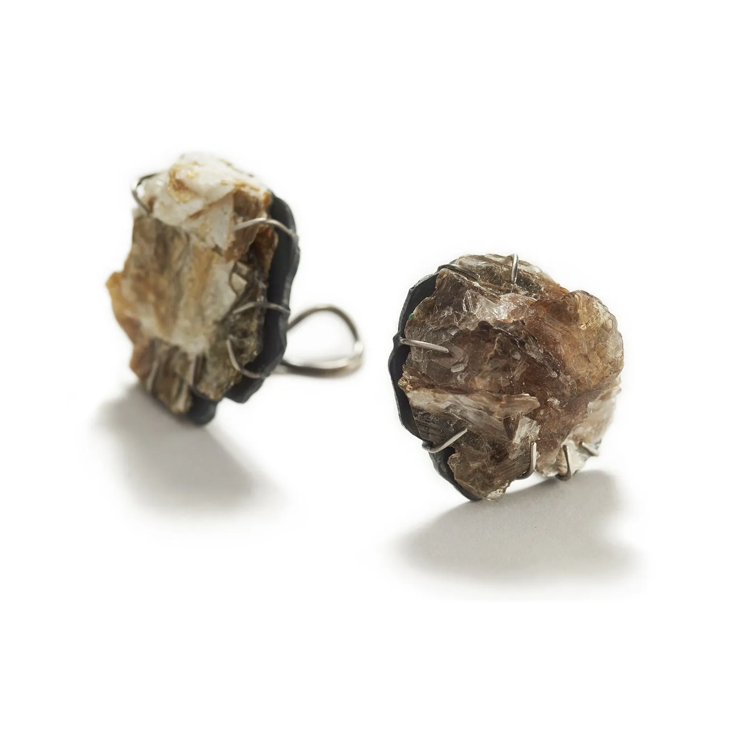 Dark Rustic Mica Studs