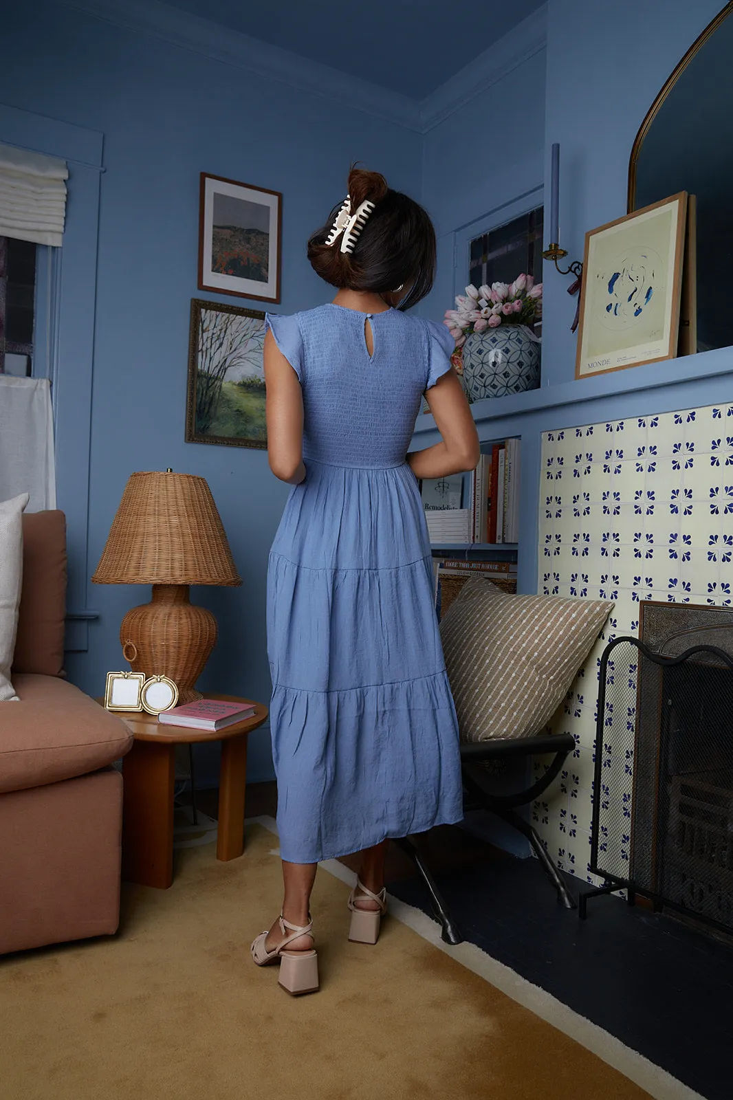 Delicate Chambray Midi Dress