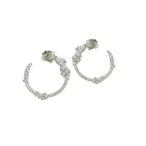 DELICATE CZ OPEN HOOP EARRINGS