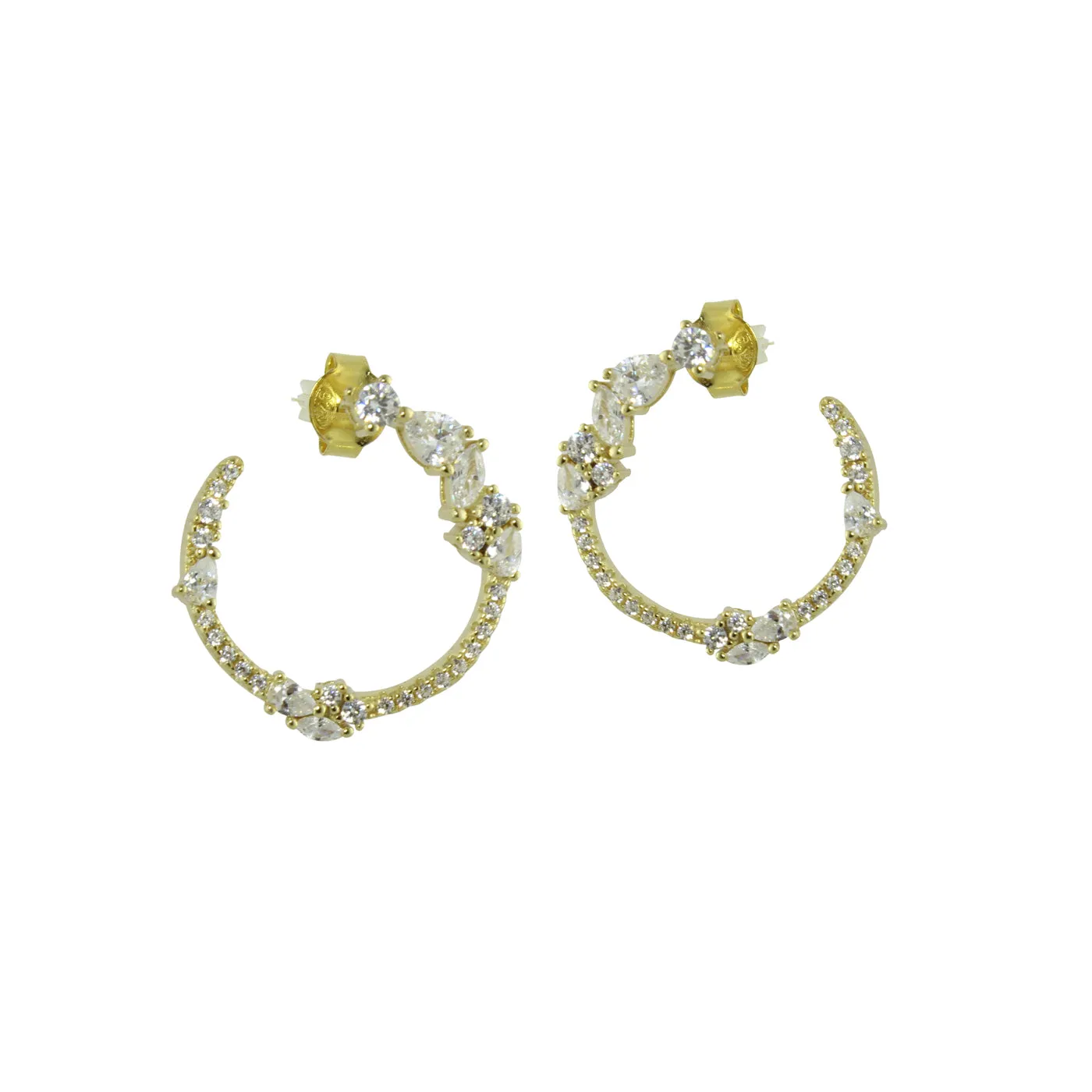 DELICATE CZ OPEN HOOP EARRINGS