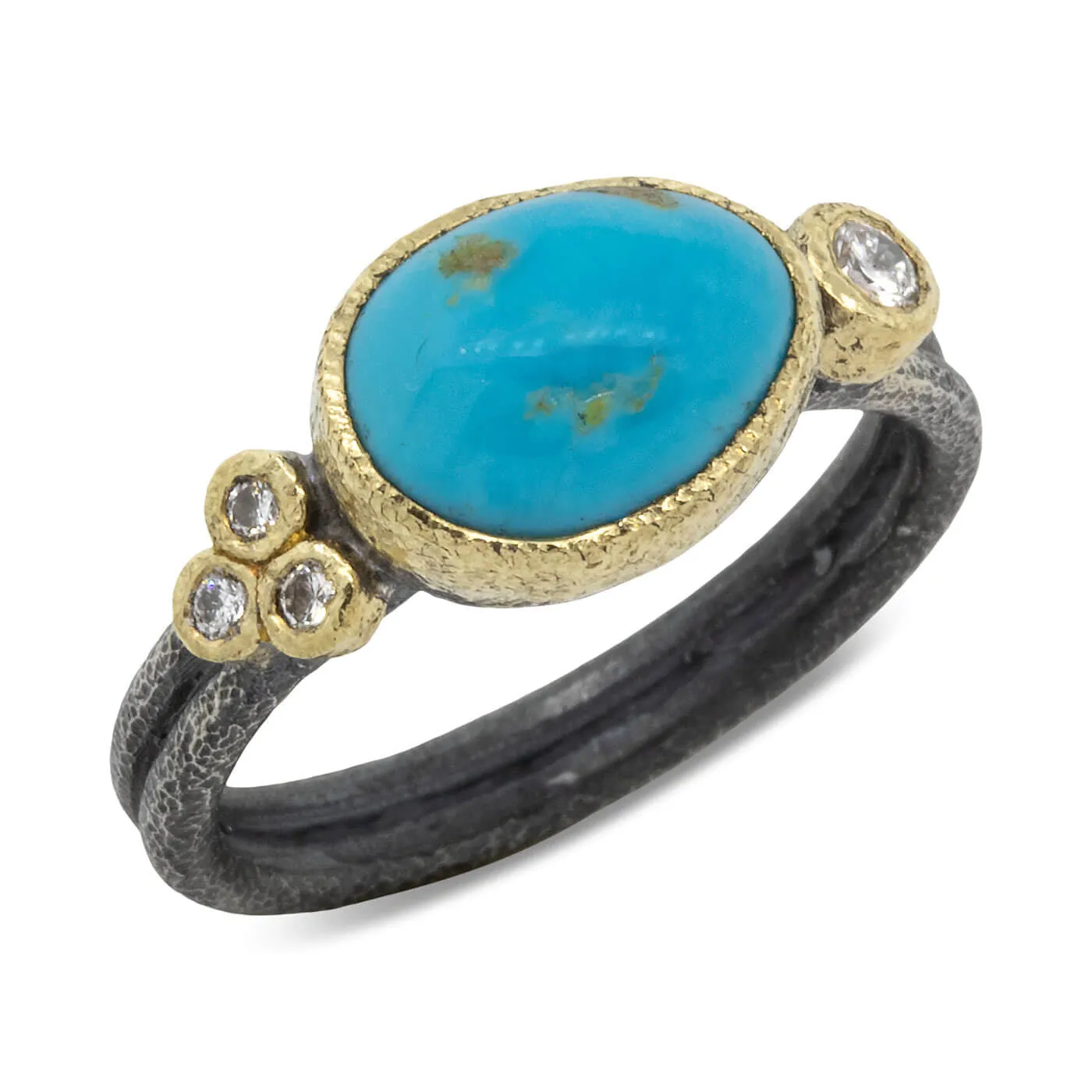 Delicate Double Band with Kingman Turquoise