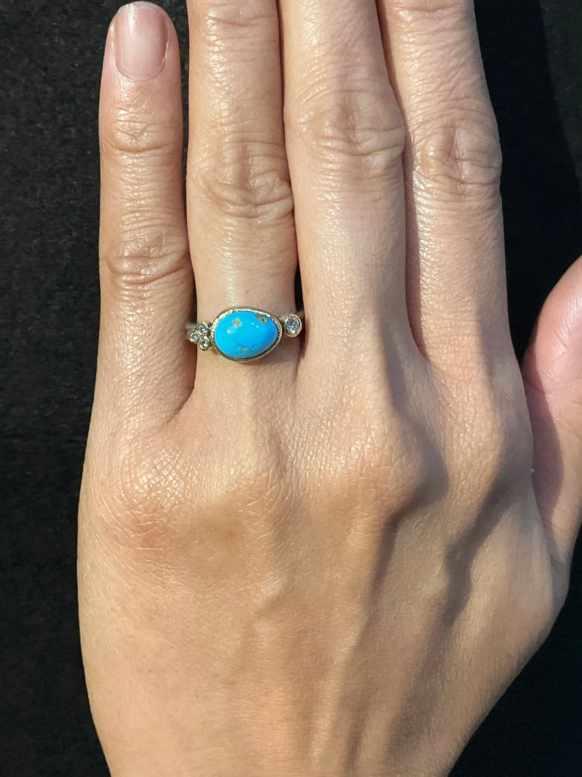 Delicate Double Band with Kingman Turquoise