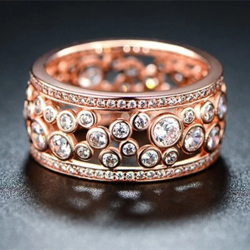 Delicate Full Paved Round Diamond Ring