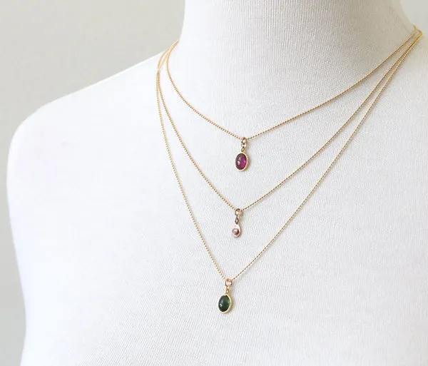 Delicate Gold Gemstone Necklace