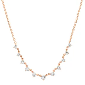 Delicate Graduated Round Shaped Diamonds Necklace