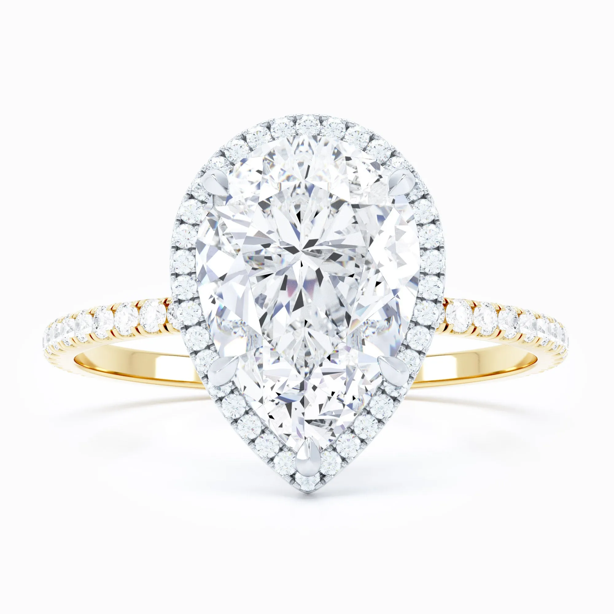 Delicate Halo - Pear Engagement Ring