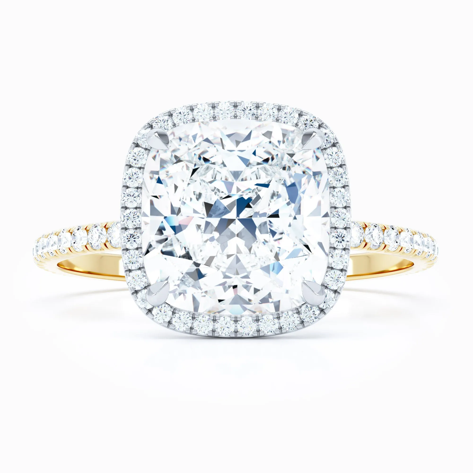 Delicate Halo - Square Cushion Engagement Ring