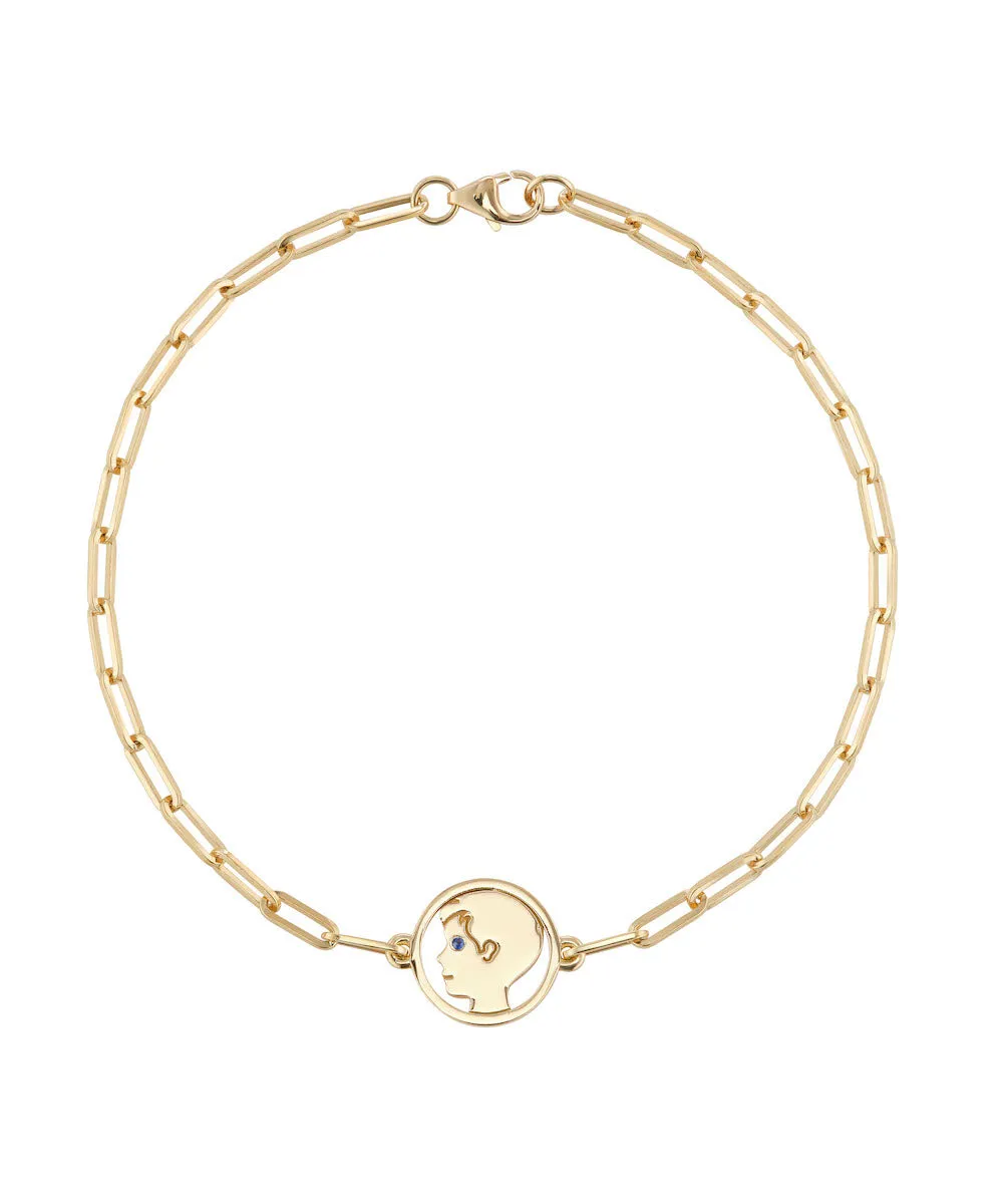 Delicate Older Boy Silhouette Bracelet