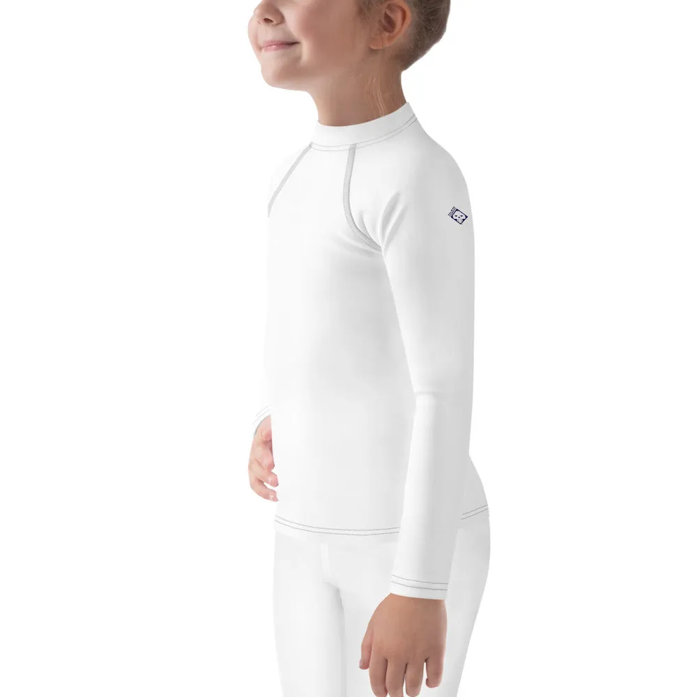 Easy Breezy: Solid Color Rash Guards for Kids Girls - Snow