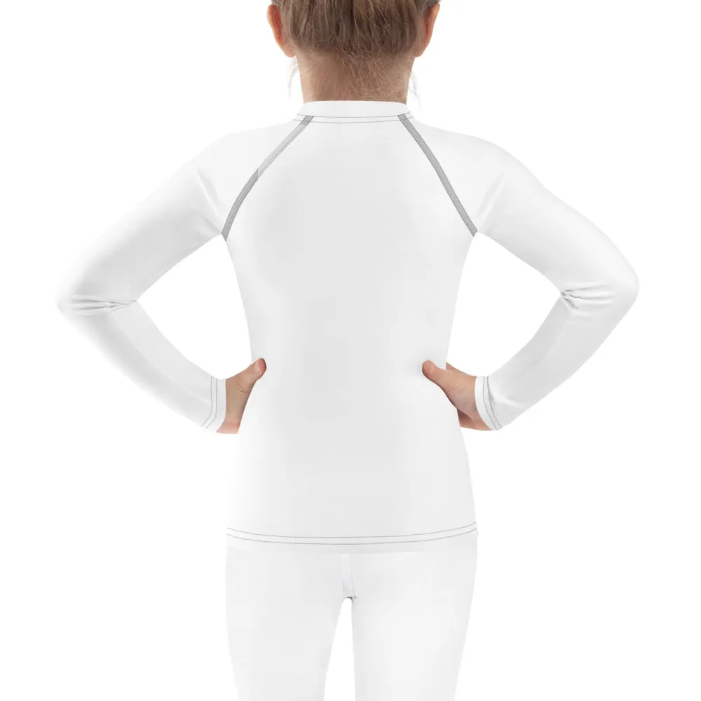 Easy Breezy: Solid Color Rash Guards for Kids Girls - Snow