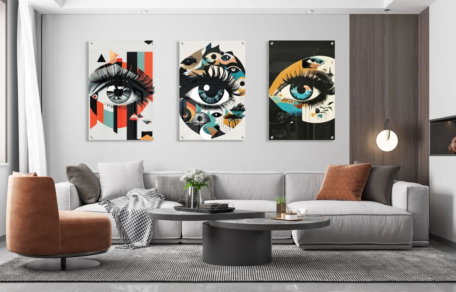 Eyes Design Set of 3 Prints Modern Wall Art Modern Artwork