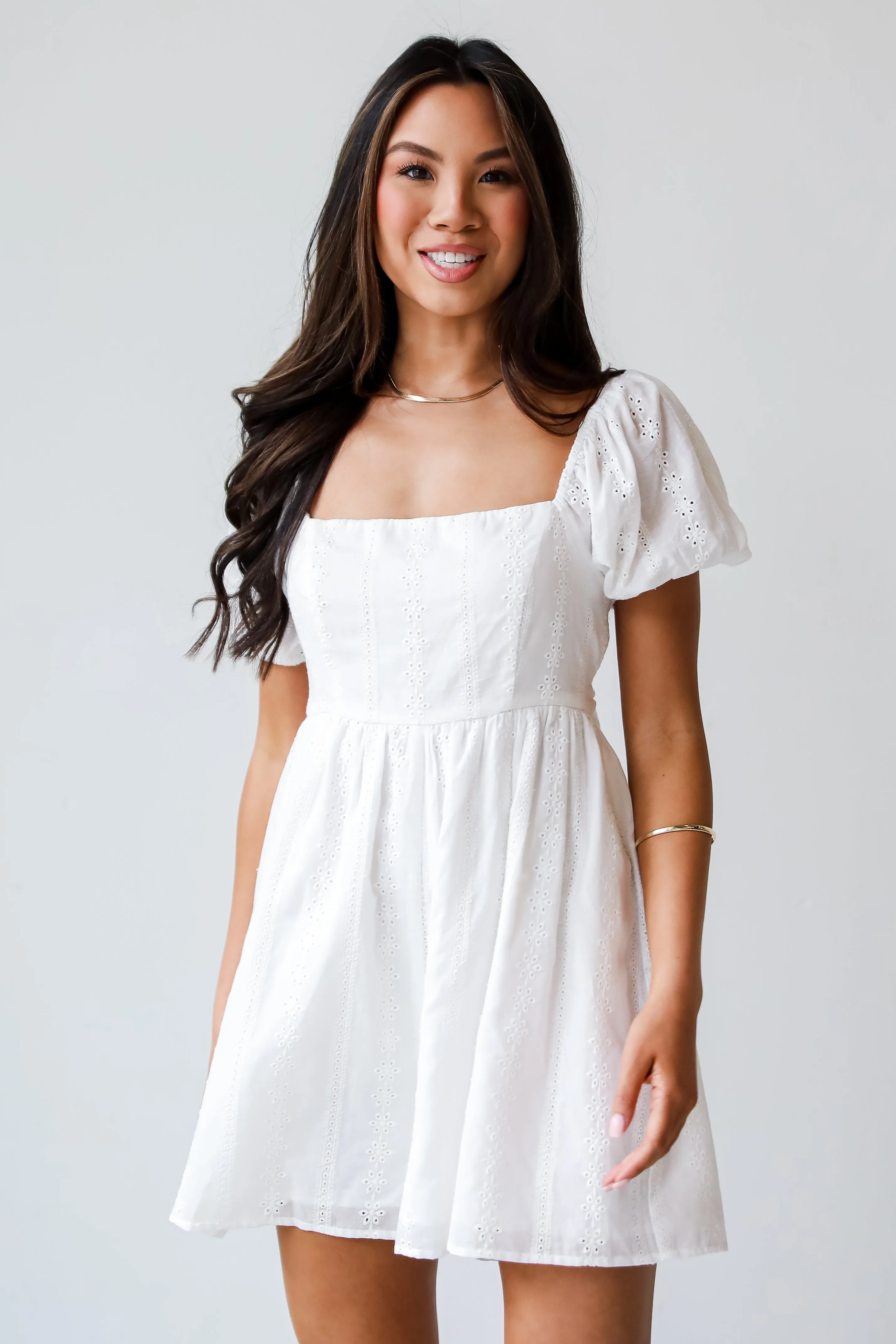 FINAL SALE - Breezy Approach White Eyelet Romper