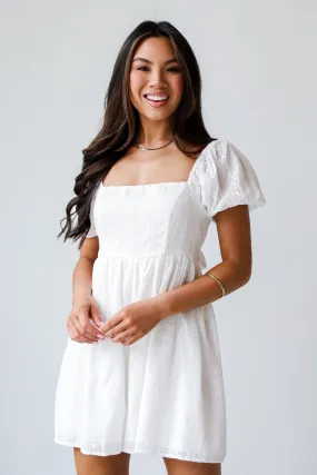 FINAL SALE - Breezy Approach White Eyelet Romper