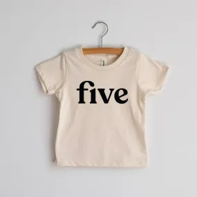 'Five' Modern Organic Birthday Tee