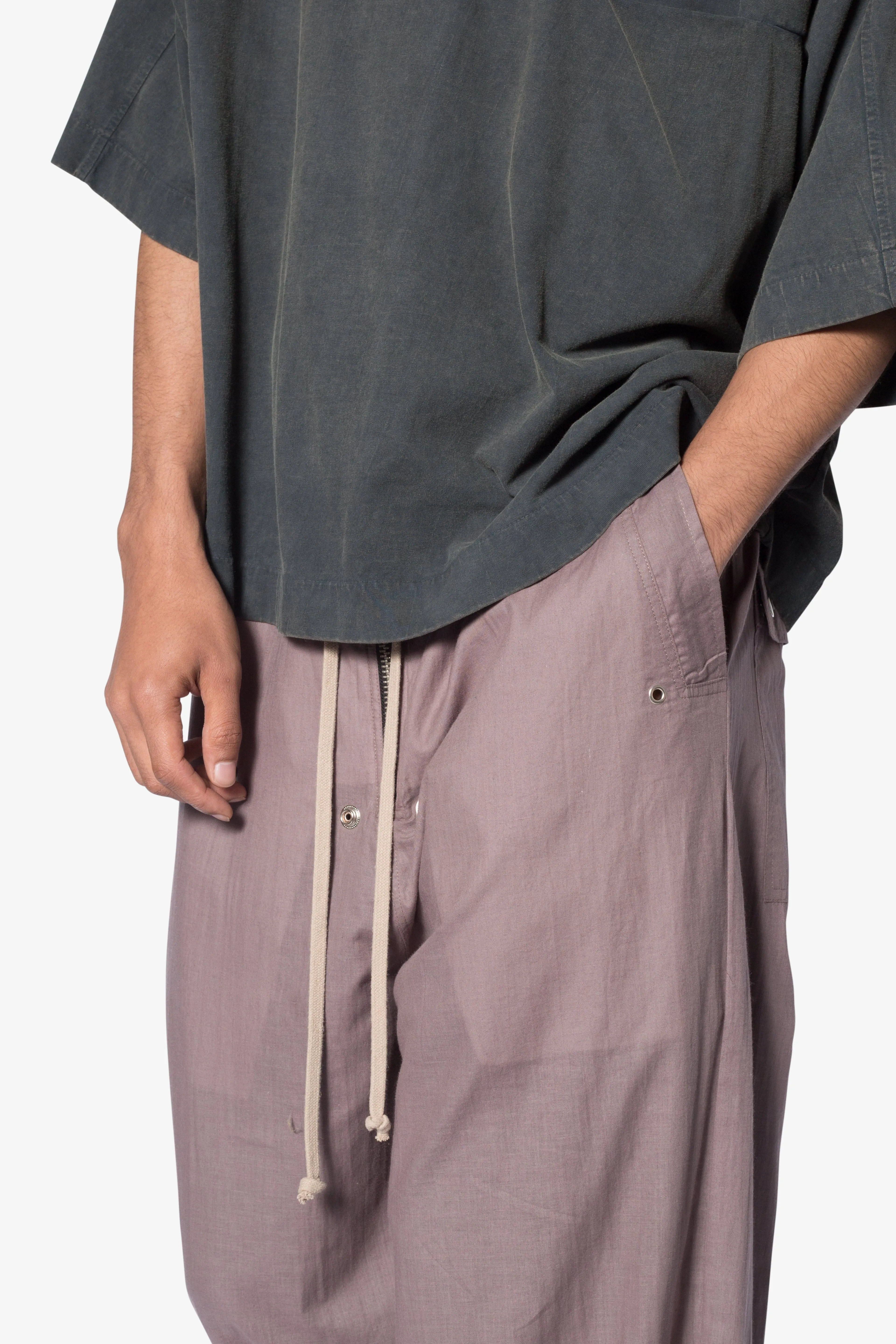 Gauze Layered Rave Pants - Mauve