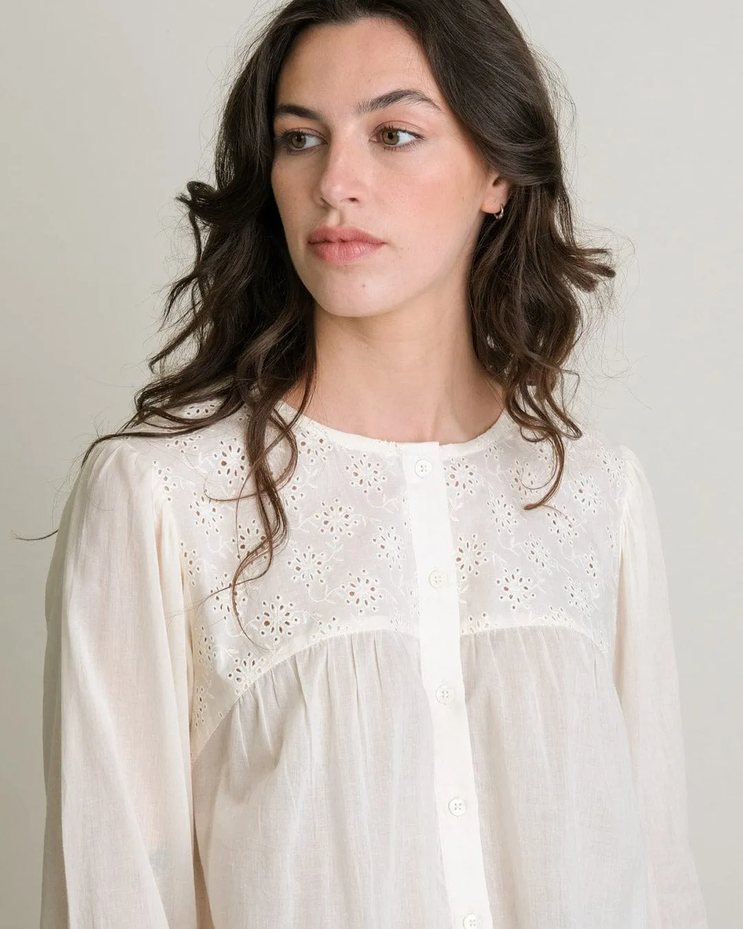 Gilda Cotton Breezy Blouse | Ecru